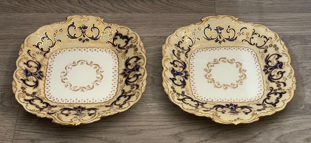 Beautiful Pair of Coalport Cake Plates, c1840 View V