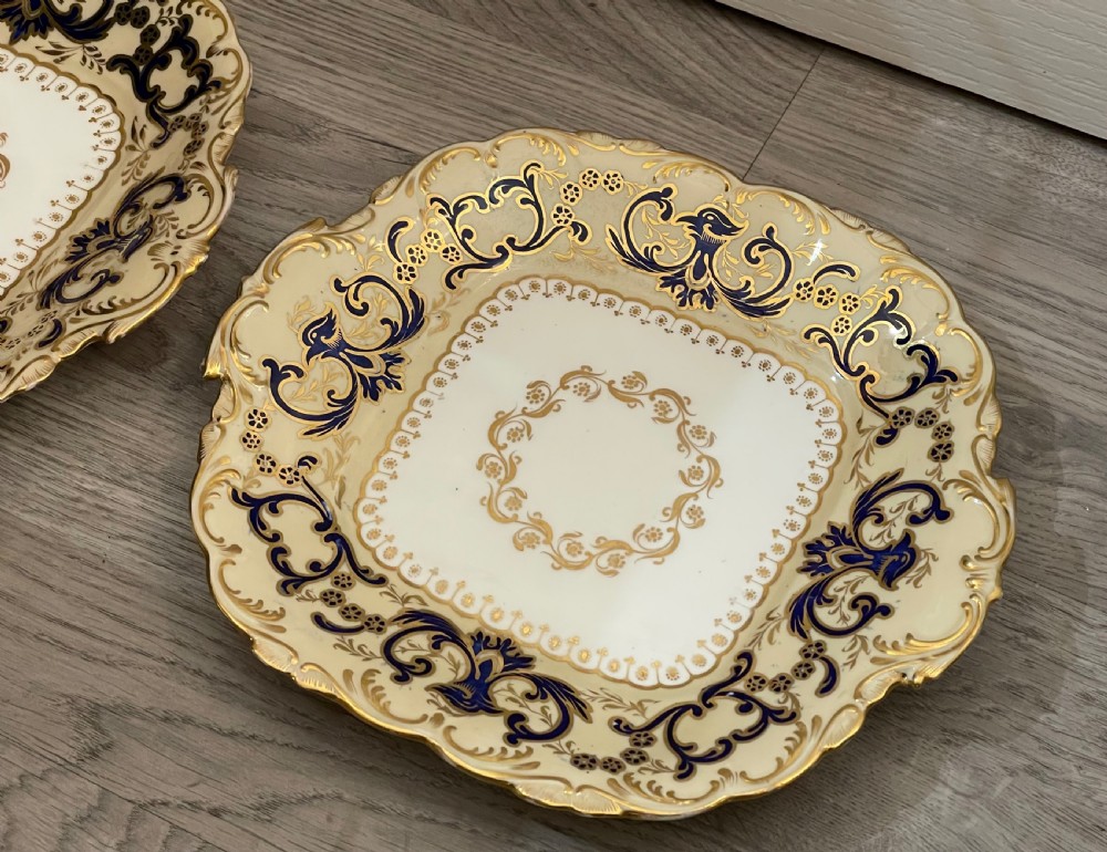 Beautiful Pair of Coalport Cake Plates, c1840 View VI