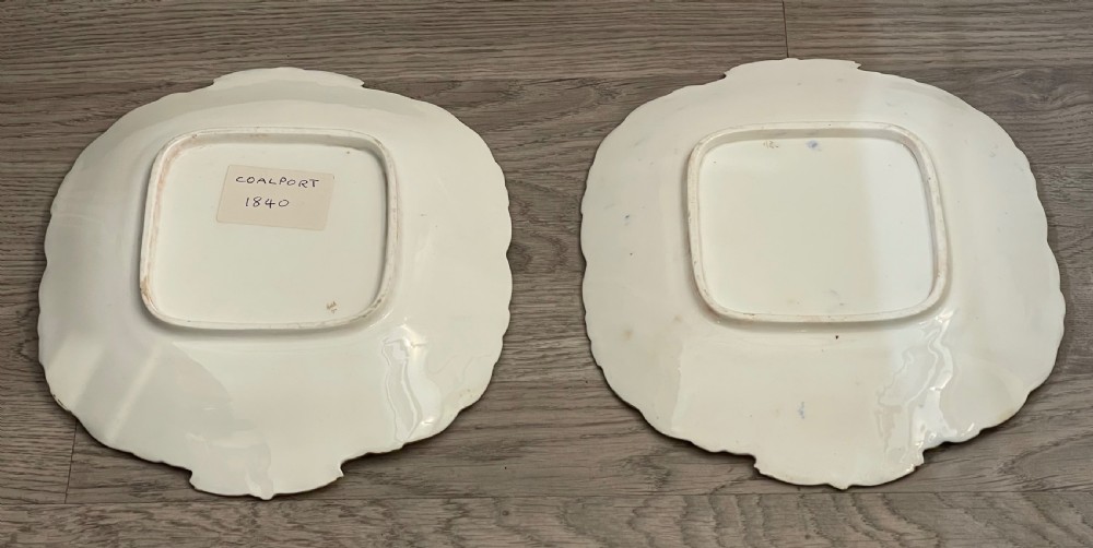 Beautiful Pair of Coalport Cake Plates, c1840 View VIII