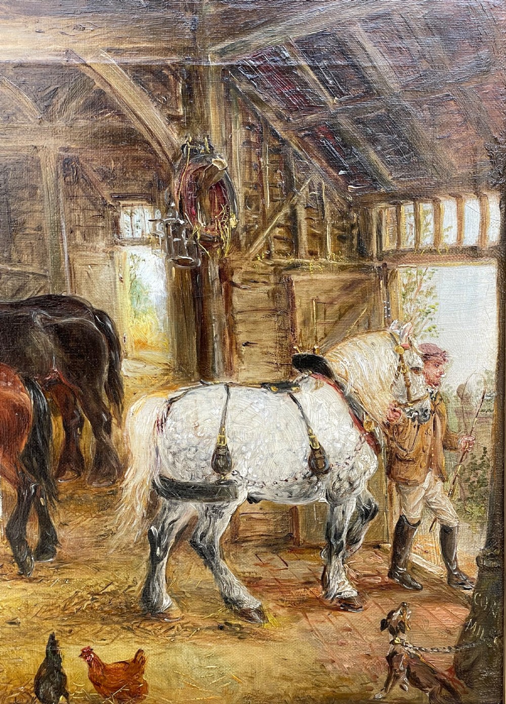 Edwin Frederick Holt Oil Painting Horse Stables  View IV