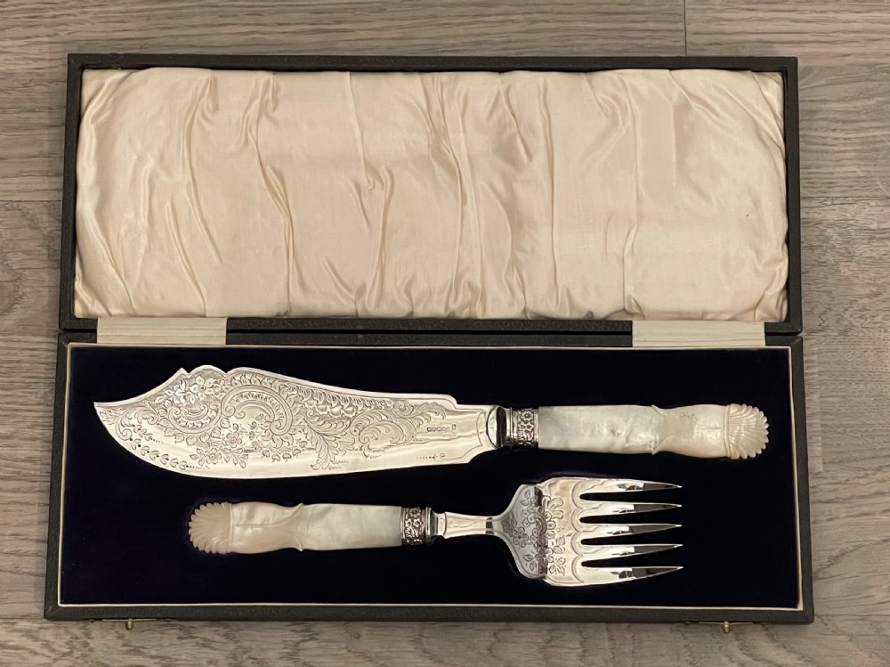 George VI Silver Plated Fish Serving Set