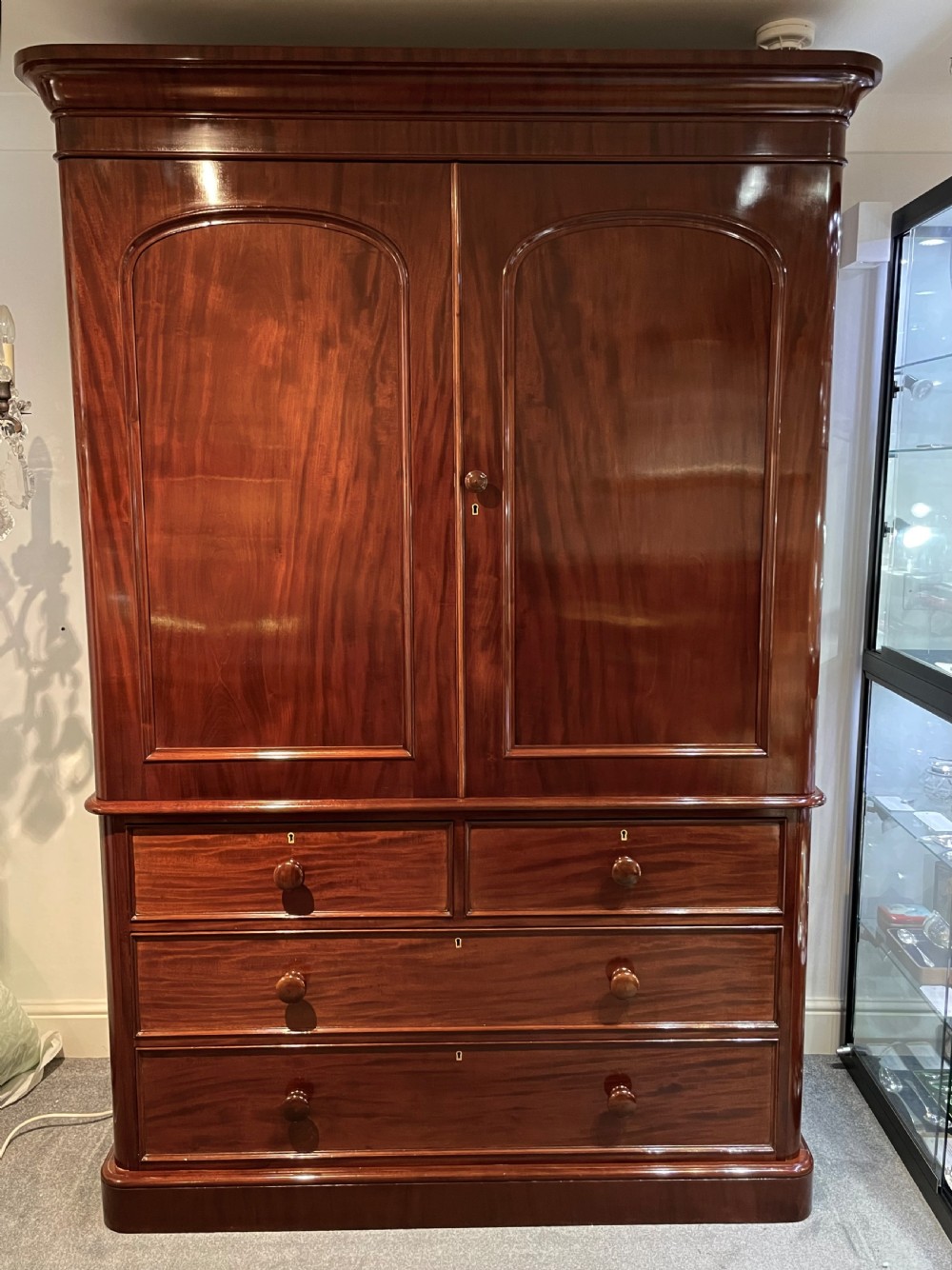 Superb Victorian Heal & Sons Mahogany
Linen Press View II