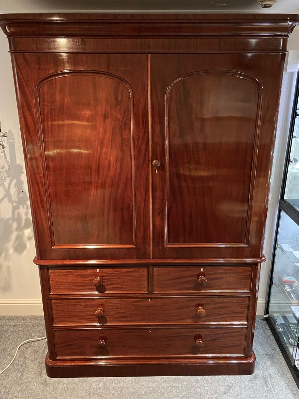 Superb Victorian Heal & Sons Mahogany
Linen Press View III