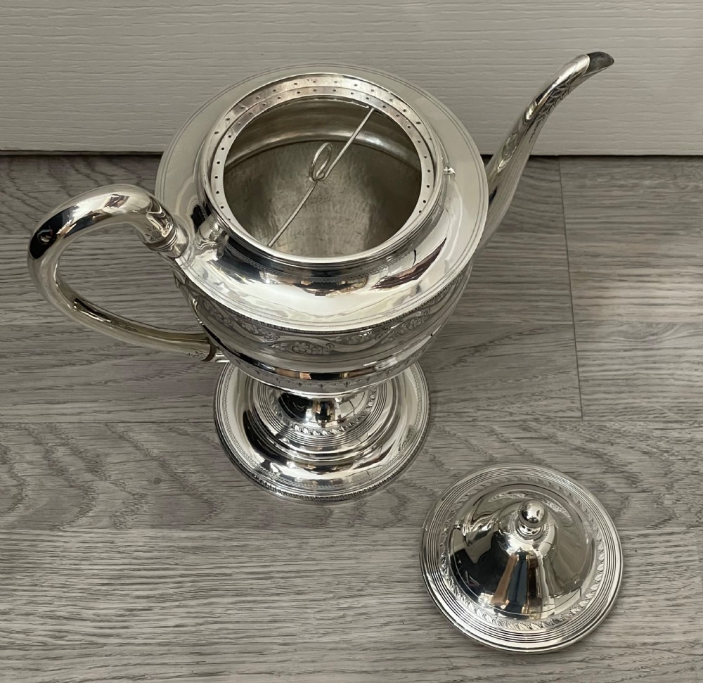 Rare George III Four Piece Solid Silver Tea Set & Coffee Pot By Bateman View V
