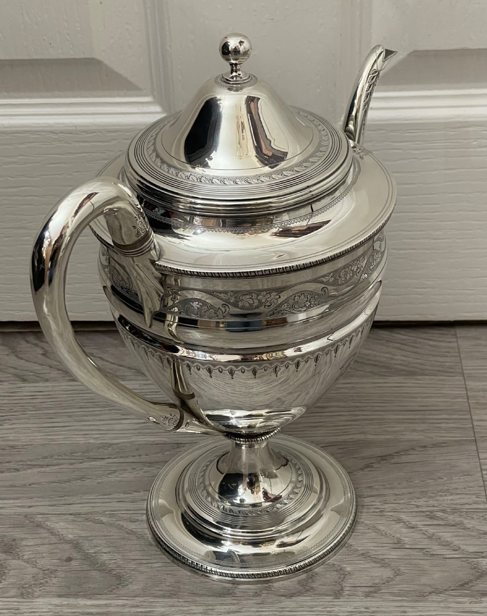 Rare George III Four Piece Solid Silver Tea Set & Coffee Pot By Bateman View VI