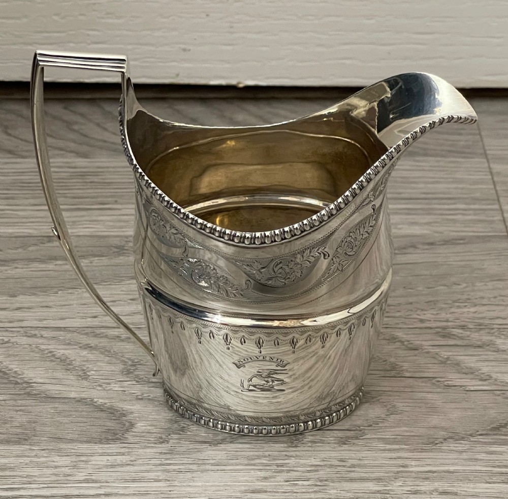 Rare George III Four Piece Solid Silver Tea Set & Coffee Pot By Bateman View VIII