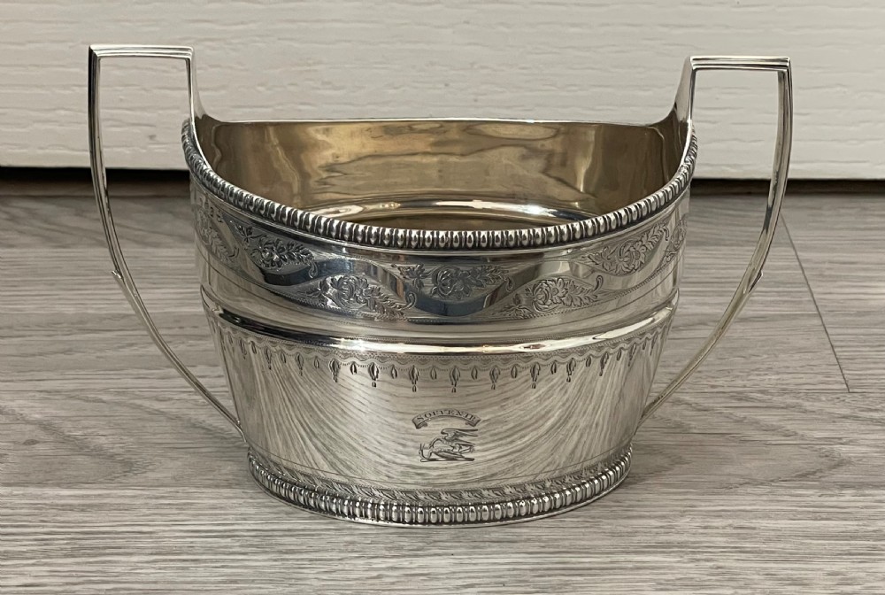 Rare George III Four Piece Solid Silver Tea Set & Coffee Pot By Bateman View XIII