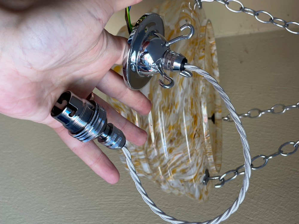 Art Deco Hanging Ceiling Light Plafonnier, With Lighting Kit View IV