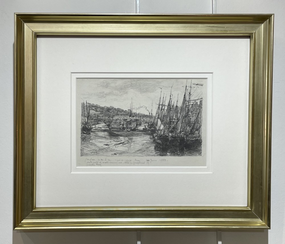 Rare Pencil Sketch Study by John Miller Nicholson, Douglas Harbour, Isle of Man 
