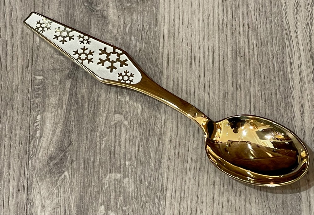 Danish Silver Gilt and Enamel Christmas Spoon View II
