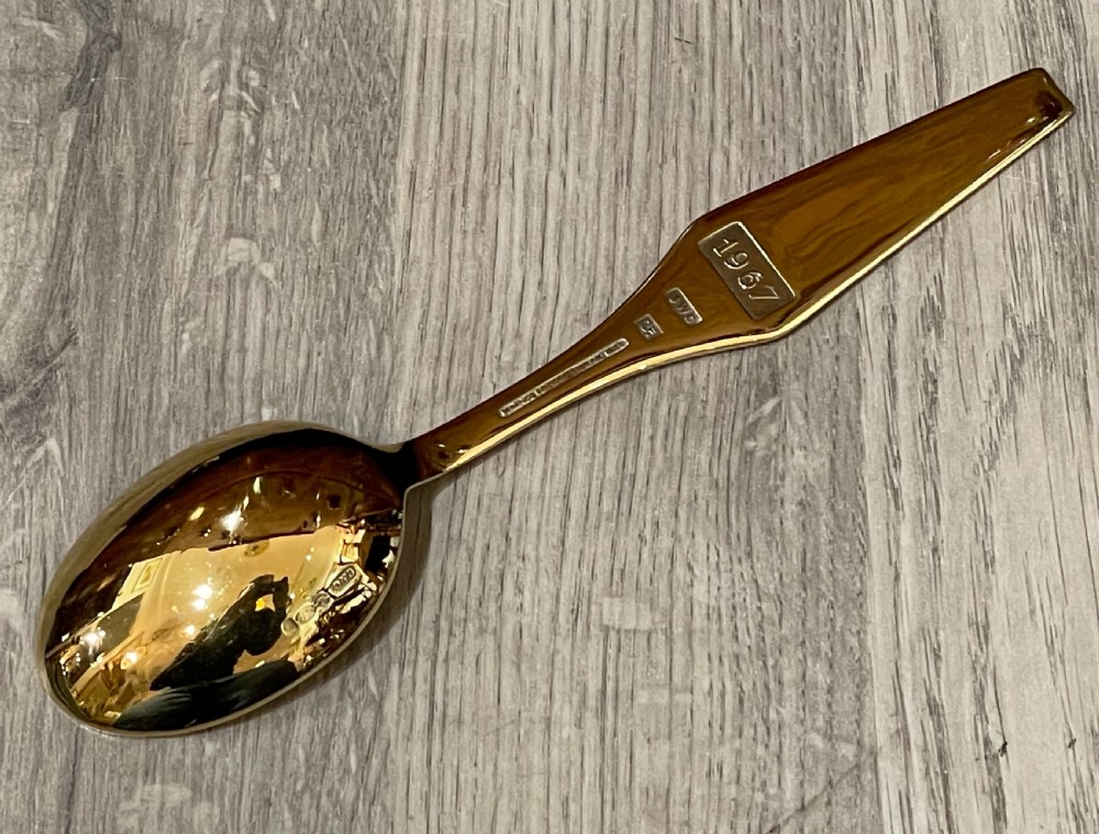 Danish Silver Gilt and Enamel Christmas Spoon View III