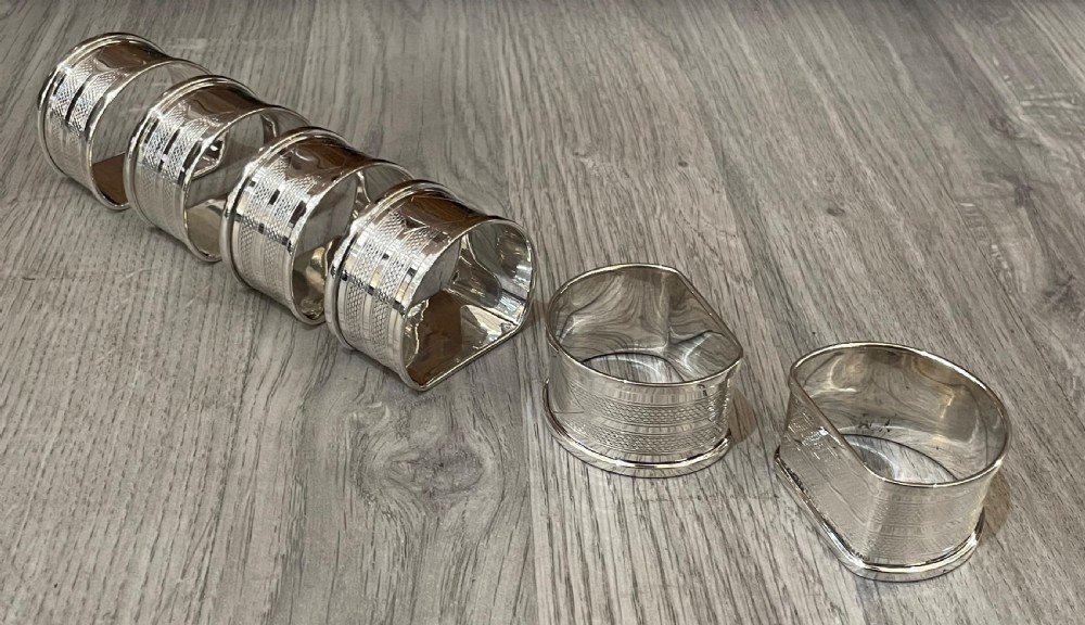 Set of Six Art Deco Silver Napkin Rings, 1933 View VI