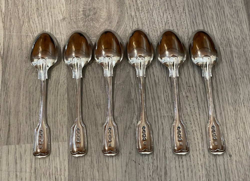 Set Six William IV Silver Teaspoons, 1834 View IV