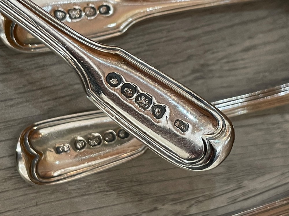 Set Six William IV Silver Teaspoons, 1834 View V