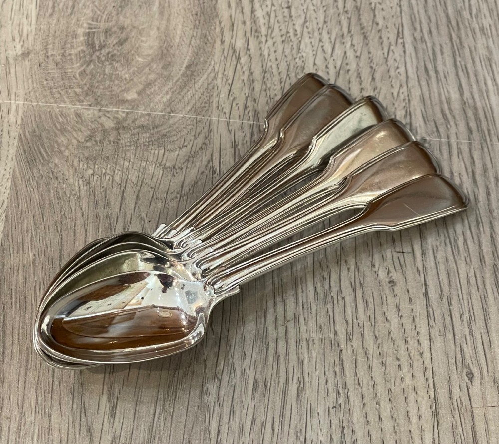 Set Six William IV Silver Teaspoons, 1834 View VI
