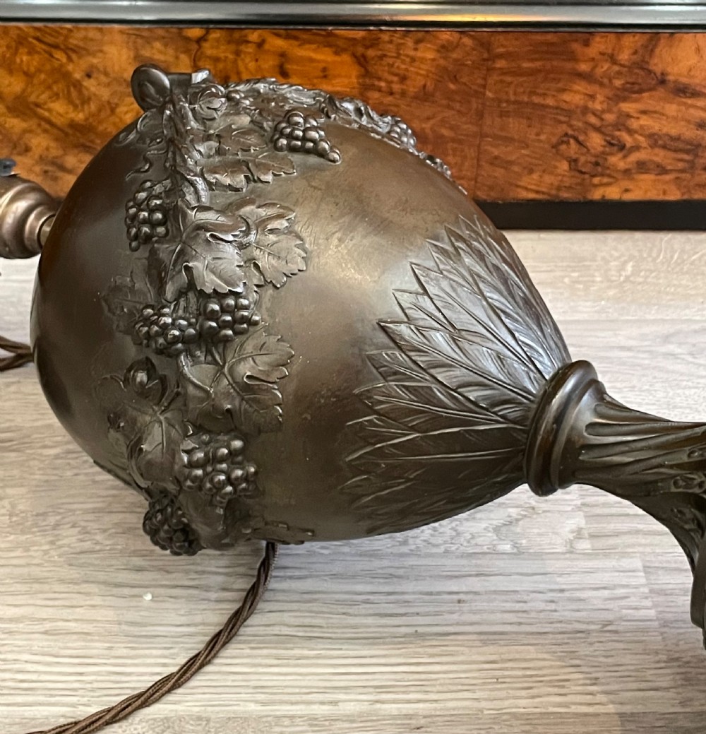 Impressive French Bronze Vase Table Lamp View IV