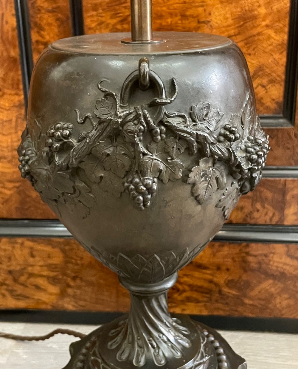 Impressive French Bronze Vase Table Lamp View VIII