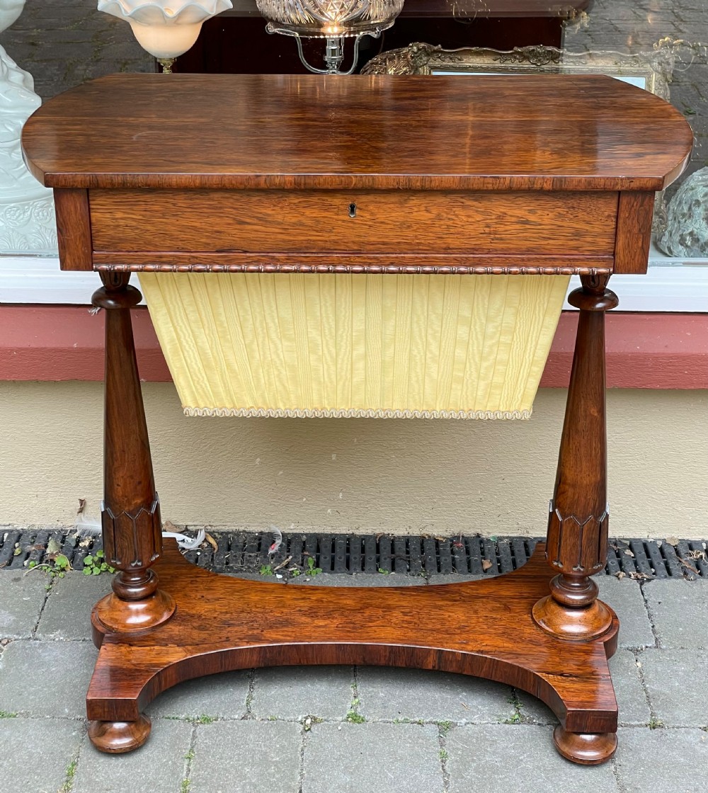 Early Victorian Rosewood Sewing Table, Manner of Gillows