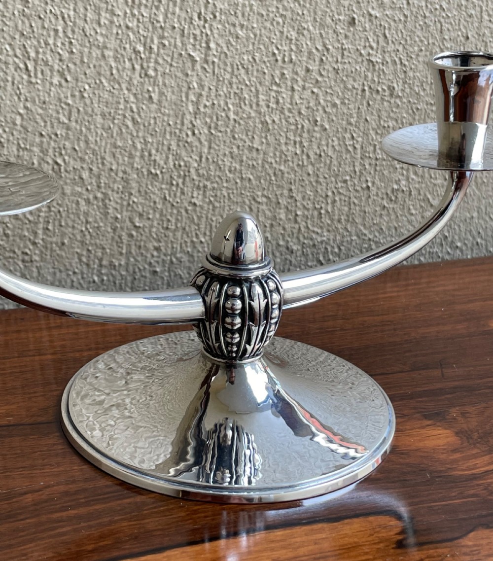 Arts & Crafts Style Silver Candlestick By R E Stone View II