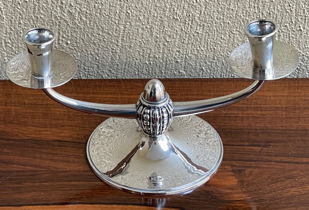 Arts & Crafts Style Silver Candlestick By R E Stone View III