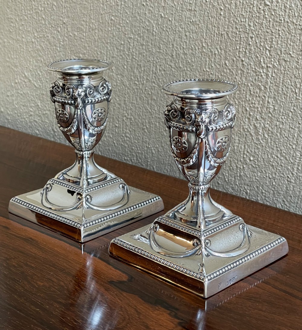 Pair of Victorian Silver Candlesticks, 1879 View II
