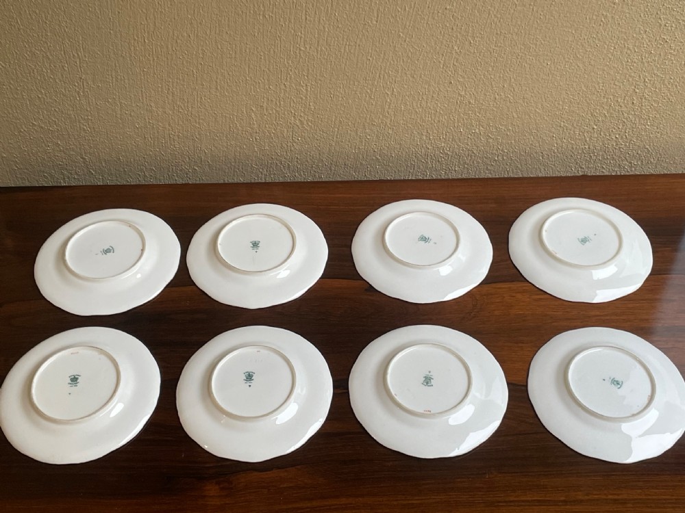 Eight Victorian Batwing Pattern Coalport Cake Plates View IV