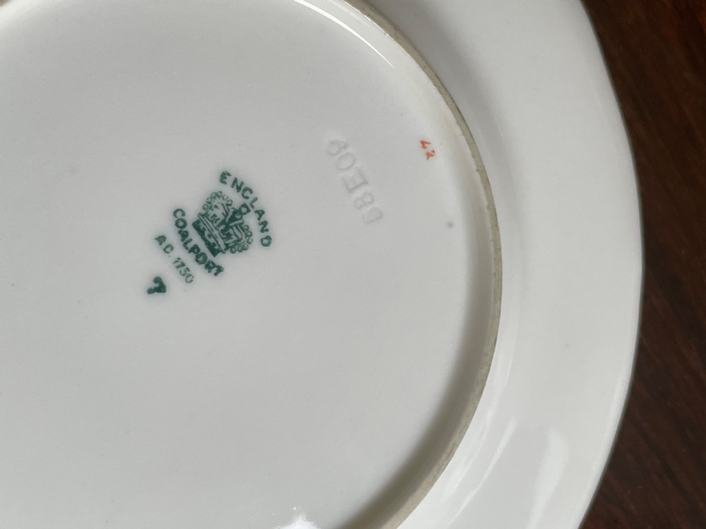 Eight Victorian Batwing Pattern Coalport Cake Plates View V