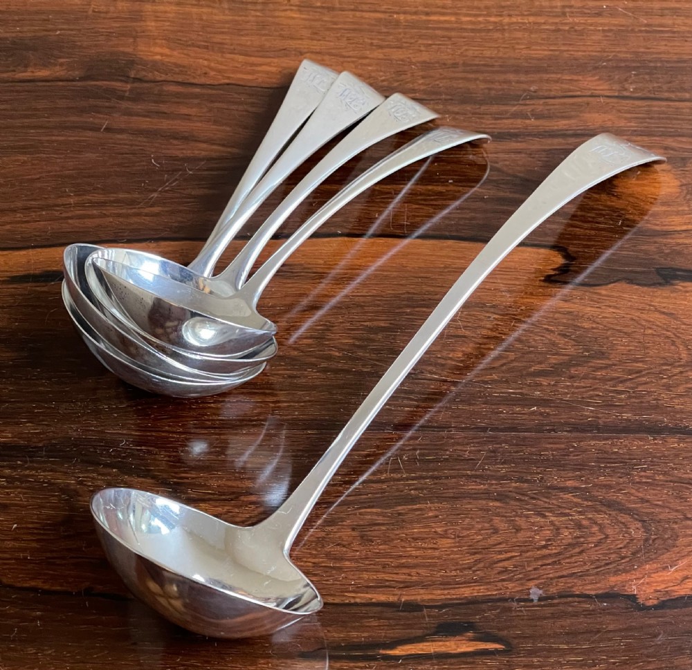 Set George III silver ladles, 1797 View III