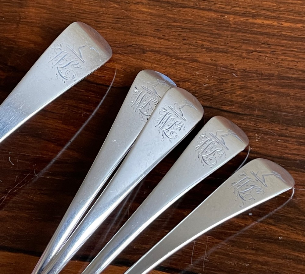 Set George III silver ladles, 1797 View IV