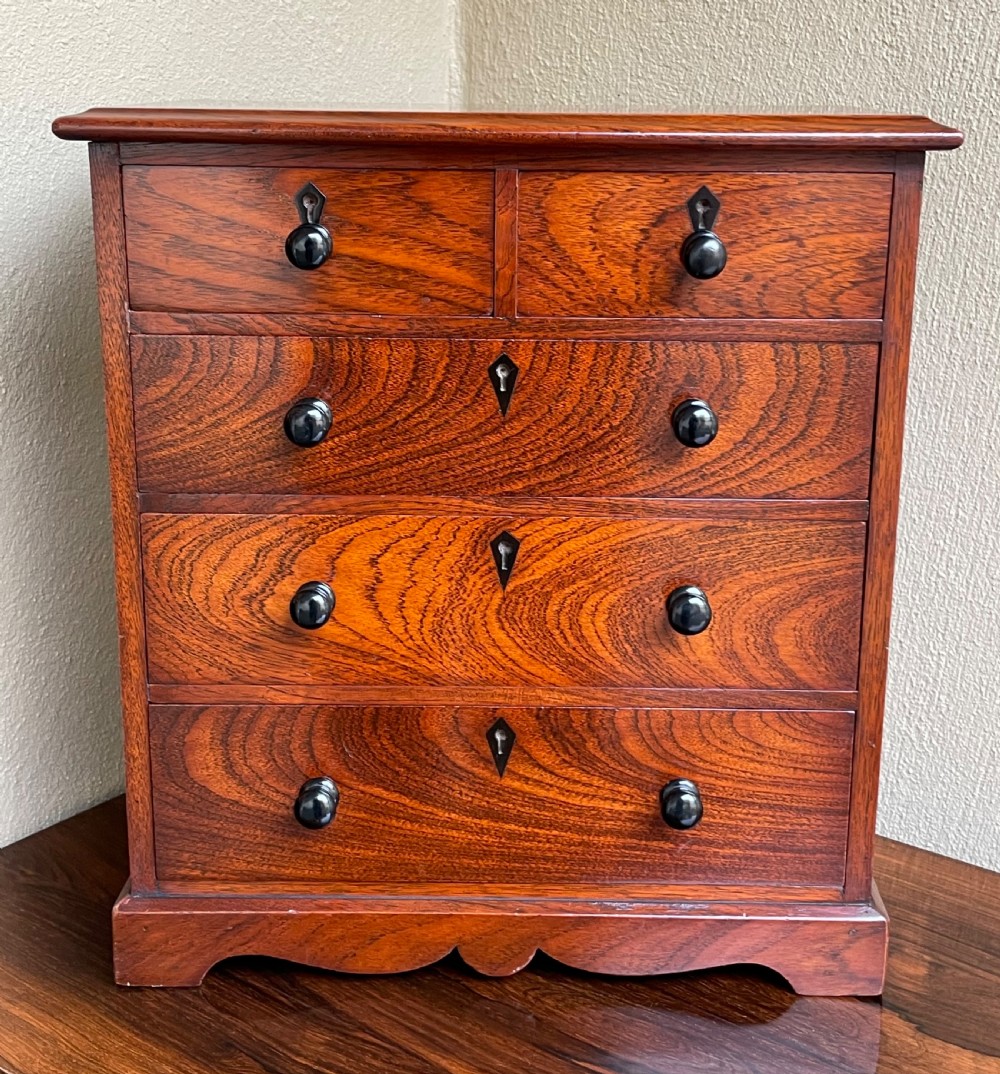 Victorian Mahogany Miniature Chest Of Drawers, Apprentice Piece.