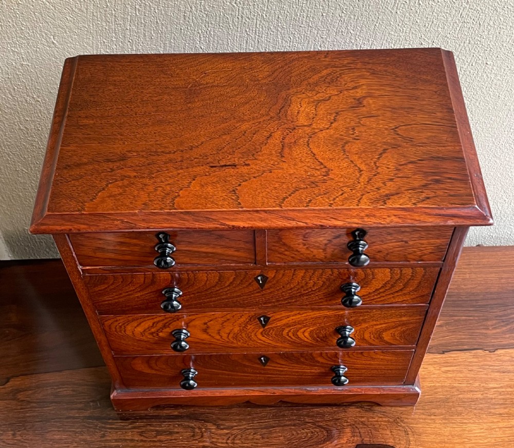 Victorian Mahogany Miniature Chest Of Drawers, Apprentice Piece. View III