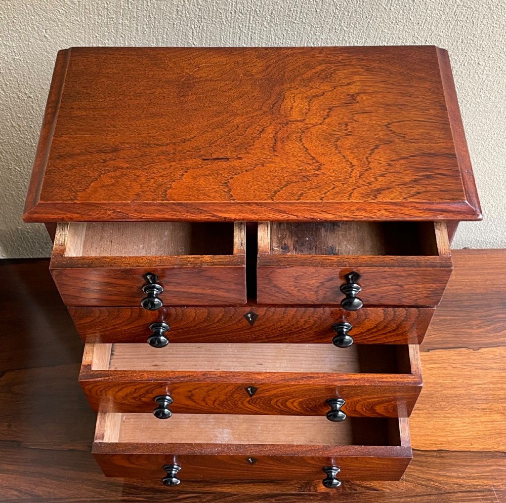 Victorian Mahogany Miniature Chest Of Drawers, Apprentice Piece. View VI