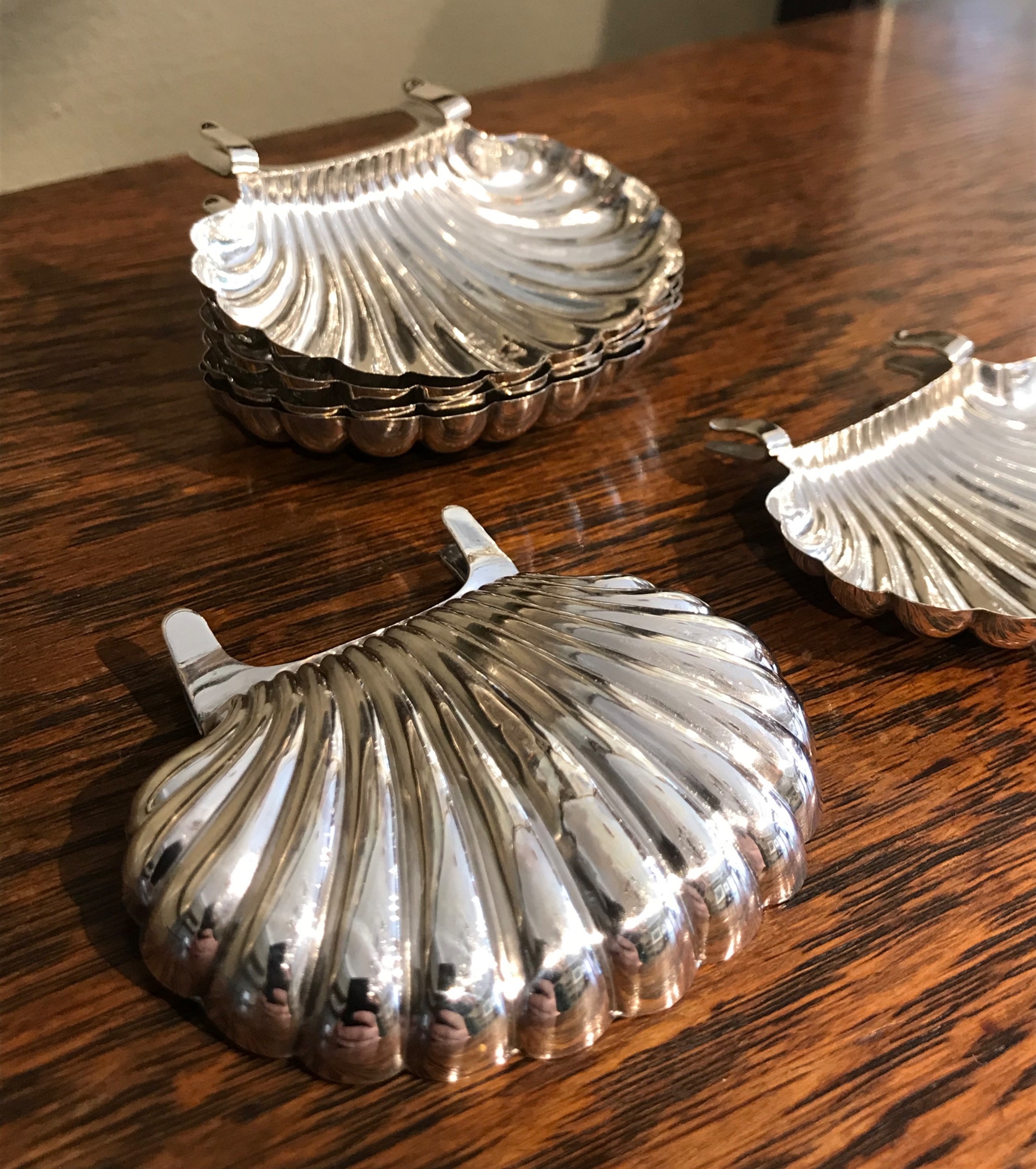 Set Of Six Late Victorian Silver Pip Trays, Hallmarked Birmingham 1901/ ...