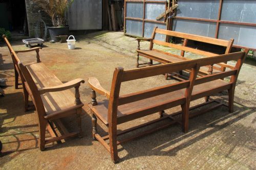 VICTORIAN WAITING ROOM BENCHES X3 - ADDITIONAL PHOTO 10