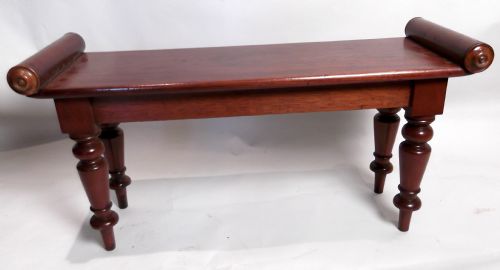 19th cent window seat bench - CATEGORY: ANTIQUE FURNITURE - DATED VICTORIAN