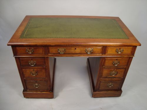 a handsome edwardian twin pedestal desk - CATEGORY: ANTIQUE DESKS - DATED EDWARDIAN