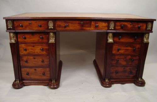 a magnificent regency pedestal desk in the manner of 'thomas hope' - CATEGORY: ANTIQUE DESKS - DATED 1800