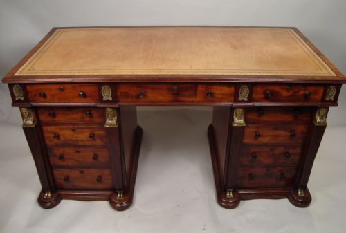 A MAGNIFICENT REGENCY PEDESTAL DESK IN THE MANNER OF 'THOMAS HOPE' - ADDITIONAL PHOTO 1