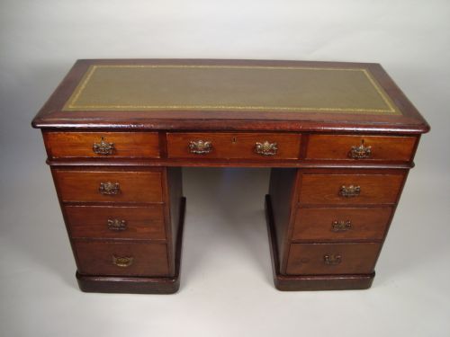antique victorian pedestal desk c1890 - CATEGORY: ANTIQUE DESKS - DATED 1890