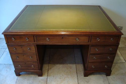 edwardian large partners desk - CATEGORY: ANTIQUE DESKS - DATED EDWARDIAN