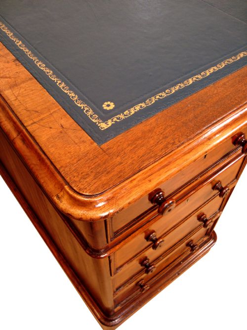 LARGE VICTORIAN DIRECTORS PARTNERS DESK - ADDITIONAL PHOTO 2