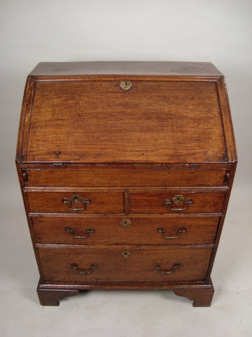 antique 18thc oak bureau - CATEGORY: ANTIQUE BUREAU - DATED 1750