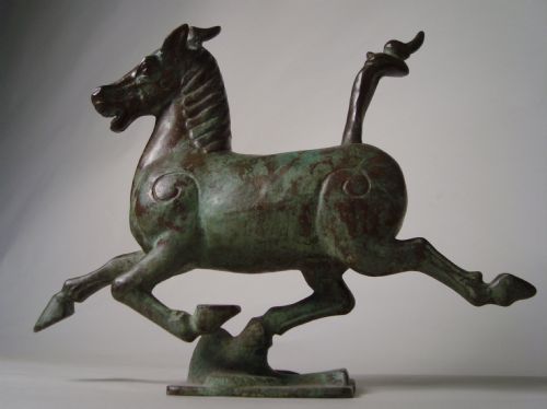 antique bronze galloping horse statue dating from 1920's - CATEGORY: ANTIQUE METAL - DATED 1920