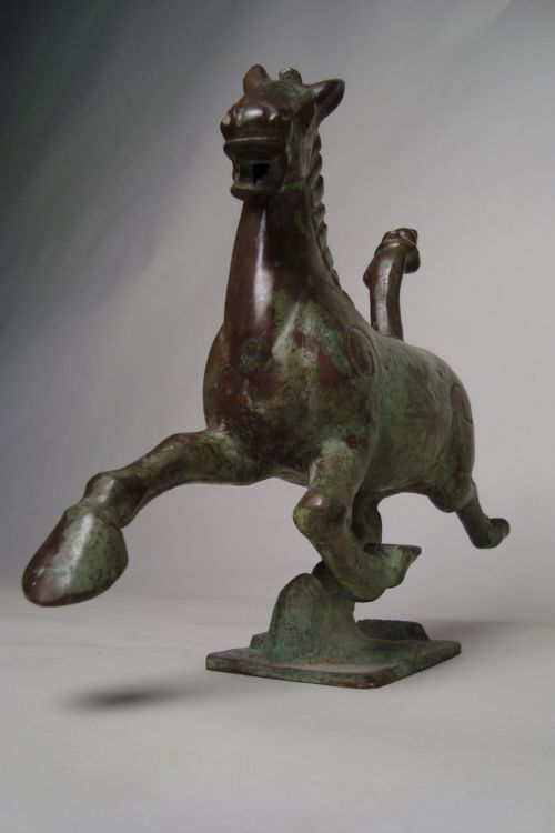 ANTIQUE BRONZE GALLOPING HORSE STATUE DATING FROM 1920'S - ADDITIONAL PHOTO 1