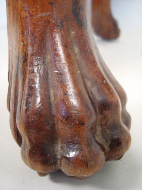A PRETTY LATE ART DECO WALNUT STOOL - ADDITIONAL PHOTO 2