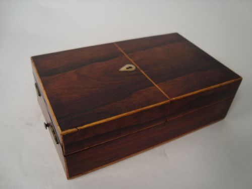a victorian rosewood art box - CATEGORY: ANTIQUE BOXES - DATED VICTORIAN