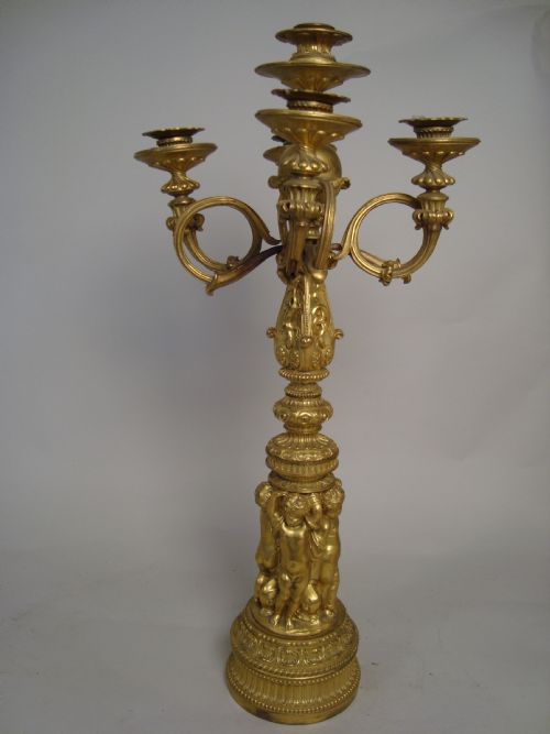 a 19th century gilded bronze candelabra - CATEGORY: ANTIQUE LIGHTING - DATED VICTORIAN