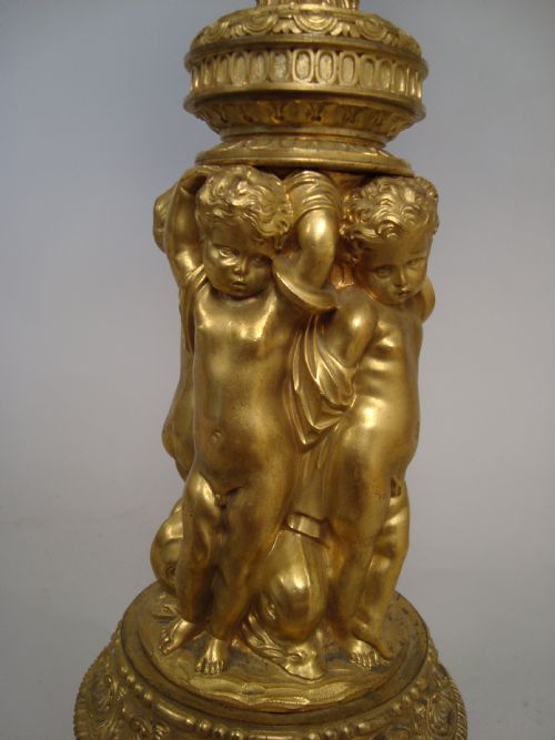 A 19TH CENTURY GILDED BRONZE CANDELABRA - ADDITIONAL PHOTO 2
