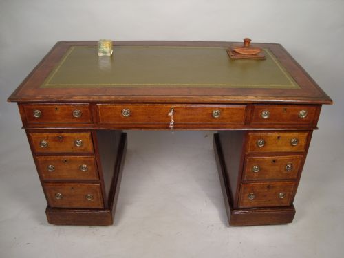 a handsome victorian pedestal desk - CATEGORY: ANTIQUE DESKS - DATED VICTORIAN