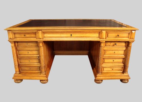 a magnificent 19thc french walnut desk - CATEGORY: ANTIQUE DESKS - DATED VICTORIAN